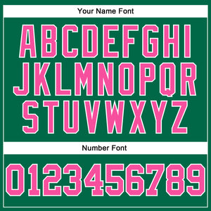 Custom Kelly Green Pink-White Authentic Football Jersey