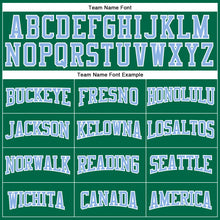 Load image into Gallery viewer, Custom Kelly Green Light Blue-White Authentic Football Jersey
