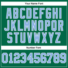 Load image into Gallery viewer, Custom Kelly Green Light Blue-White Authentic Football Jersey
