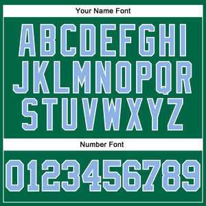 Custom Kelly Green Light Blue-White Authentic Football Jersey