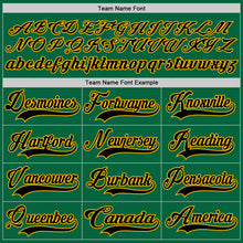 Load image into Gallery viewer, Custom Kelly Green Black-Gold Hockey Lace Neck Jersey
