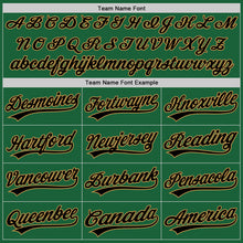 Load image into Gallery viewer, Custom Kelly Green Black-Old Gold Authentic Throwback Baseball Jersey
