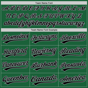 Custom Kelly Green Black-Gray Authentic Throwback Baseball Jersey