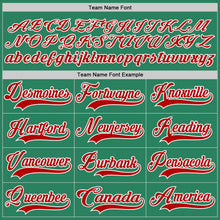 Load image into Gallery viewer, Custom Kelly Green Red-White Hockey Jersey
