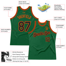 Load image into Gallery viewer, Custom Kelly Green Black-Orange Authentic Throwback Basketball Jersey
