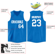 Load image into Gallery viewer, Custom Blue White V-Neck Basketball Jersey
