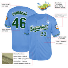 Load image into Gallery viewer, Custom Light Blue Green-White Mesh Authentic Throwback Baseball Jersey
