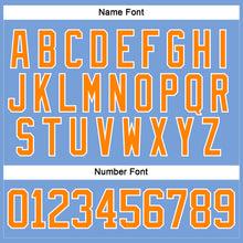 Load image into Gallery viewer, Custom Light Blue Bay Orange-White Hockey Lace Neck Jersey
