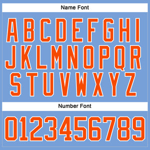Custom Light Blue Orange-White Hockey Lace Neck Jersey