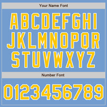 Load image into Gallery viewer, Custom Light Blue Yellow-White Authentic Baseball Jersey

