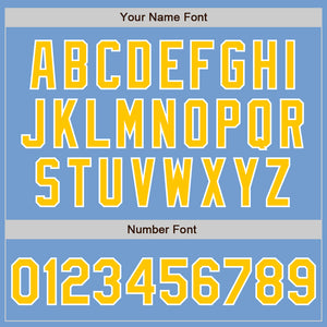 Custom Light Blue Yellow-White Authentic Baseball Jersey