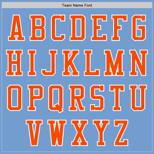 Custom Light Blue Orange-White Authentic Baseball Jersey