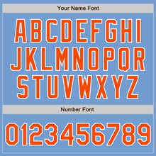 Load image into Gallery viewer, Custom Light Blue Orange-White Authentic Baseball Jersey
