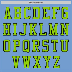Custom Light Blue Neon Green-Black Authentic Baseball Jersey