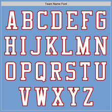 Load image into Gallery viewer, Custom Light Blue White-Red Authentic Baseball Jersey
