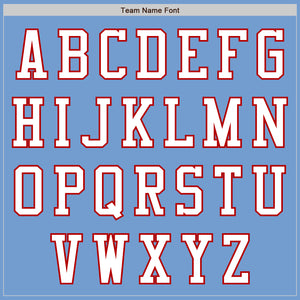 Custom Light Blue White-Red Authentic Baseball Jersey