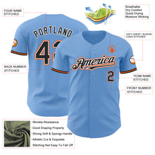 Load image into Gallery viewer, Custom Light Blue Black White-Orange Authentic Baseball Jersey
