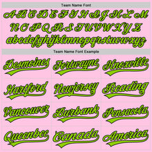 Load image into Gallery viewer, Custom Light Pink Neon Green-Black Authentic Throwback Baseball Jersey
