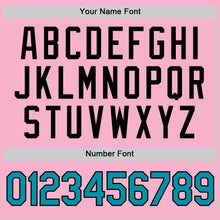 Load image into Gallery viewer, Custom Light Pink Teal-Black Authentic Throwback Basketball Jersey
