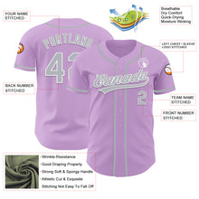 Load image into Gallery viewer, Custom Light Purple Gray-White Authentic Baseball Jersey
