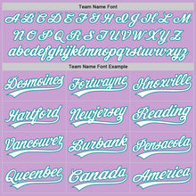 Load image into Gallery viewer, Custom Light Purple White-Teal Authentic Baseball Jersey
