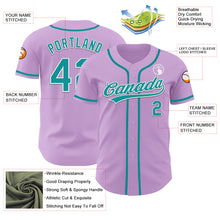 Load image into Gallery viewer, Custom Light Purple Teal-White Authentic Baseball Jersey
