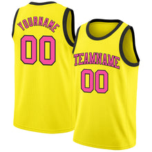 Load image into Gallery viewer, Custom Light Yellow Pink-Black Authentic Basketball Jersey
