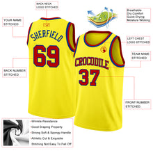 Load image into Gallery viewer, Custom Light Yellow Red-Royal Authentic Basketball Jersey
