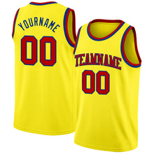 Load image into Gallery viewer, Custom Light Yellow Red-Royal Authentic Basketball Jersey
