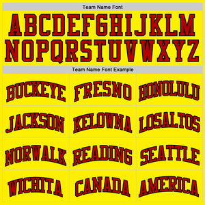 Custom Light Yellow Red-Black Authentic Basketball Jersey