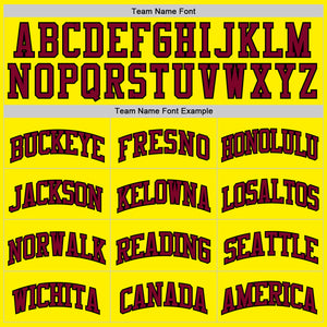 Custom Light Yellow Maroon-Black Authentic Basketball Jersey