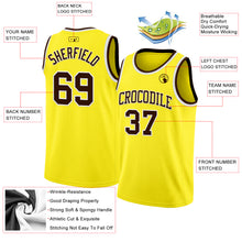 Load image into Gallery viewer, Custom Light Yellow Brown-White Authentic Basketball Jersey
