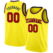 Load image into Gallery viewer, Custom Light Yellow Red-Navy Authentic Basketball Jersey
