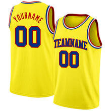 Load image into Gallery viewer, Custom Light Yellow Royal Red-White Authentic Basketball Jersey

