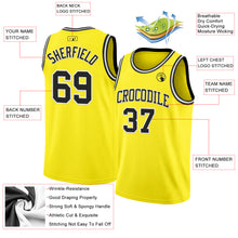 Load image into Gallery viewer, Custom Light Yellow Black-White Authentic Basketball Jersey
