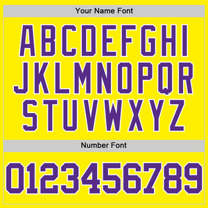 Custom Light Yellow Purple-White Authentic Basketball Jersey