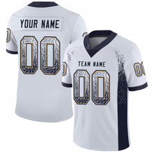 Load image into Gallery viewer, Custom White Navy-Old Gold Drift Fashion Football Jersey
