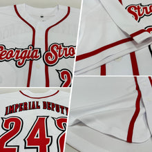 Load image into Gallery viewer, Custom White Red-Black Authentic Baseball Jersey
