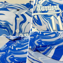 Load image into Gallery viewer, Custom 3D Pattern Design Abstract Ocean With Waves Fluid Art Authentic Baseball Jersey

