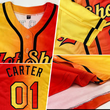 Load image into Gallery viewer, Custom Red Yellow-Black Authentic Gradient Fashion Baseball Jersey
