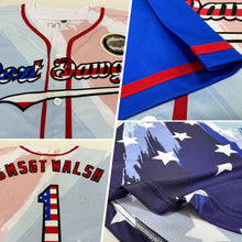 Load image into Gallery viewer, Custom White USA Flag Royal Red-Black 3D American Flag Fashion Authentic Baseball Jersey
