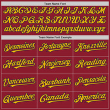 Load image into Gallery viewer, Custom Maroon Navy-Gold Mesh Authentic Throwback Baseball Jersey
