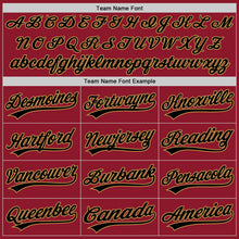 Load image into Gallery viewer, Custom Maroon Black-Old Gold Authentic Throwback Baseball Jersey
