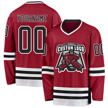 Load image into Gallery viewer, Custom Maroon Black-White Hockey Jersey
