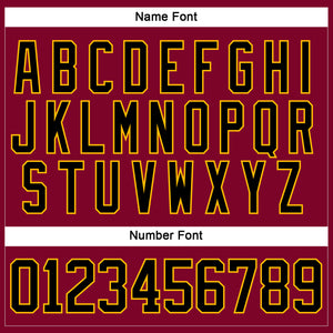 Custom Maroon Black-Gold Hockey Jersey