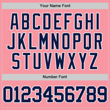 Load image into Gallery viewer, Custom Medium Pink Navy-White Authentic Basketball Jersey
