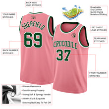 Load image into Gallery viewer, Custom Medium Pink Green-White Authentic Basketball Jersey
