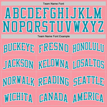 Load image into Gallery viewer, Custom Medium Pink Teal-White Authentic Basketball Jersey
