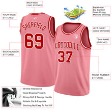Load image into Gallery viewer, Custom Medium Pink Red-White Authentic Basketball Jersey
