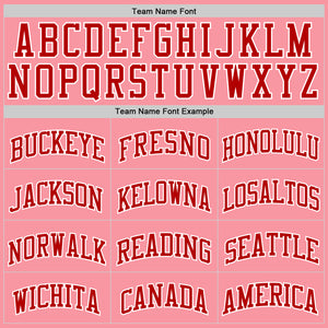 Custom Medium Pink Red-White Authentic Basketball Jersey